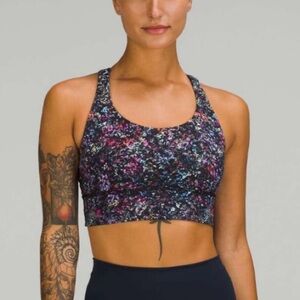 Lululemon sz 4 Energy Longline Bra Medium Support, B–D Cup Floral Spray Multi